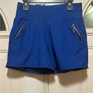 Blue Women's Shorts with Zipper Pockets